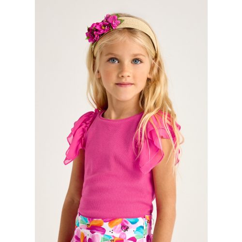 Mayoral bordázott pink top