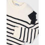 Mayoral kötött fekete-fehér hosszított pulóver