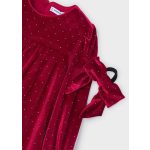 Mayoral lány piros bársony anyagú alkalmi ruha 