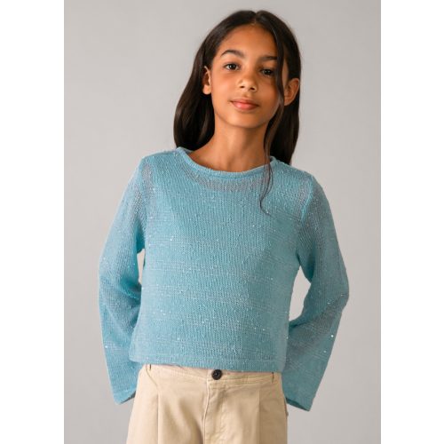 Mayoral türkiz színű kötött felső toppal