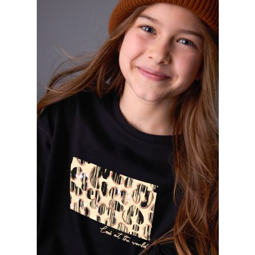 Mayoral fekete alapon mintás felső 